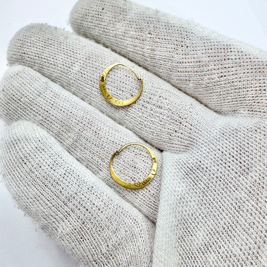 Sweden year 1875. Antique Victorian 18k Gold Earrings.