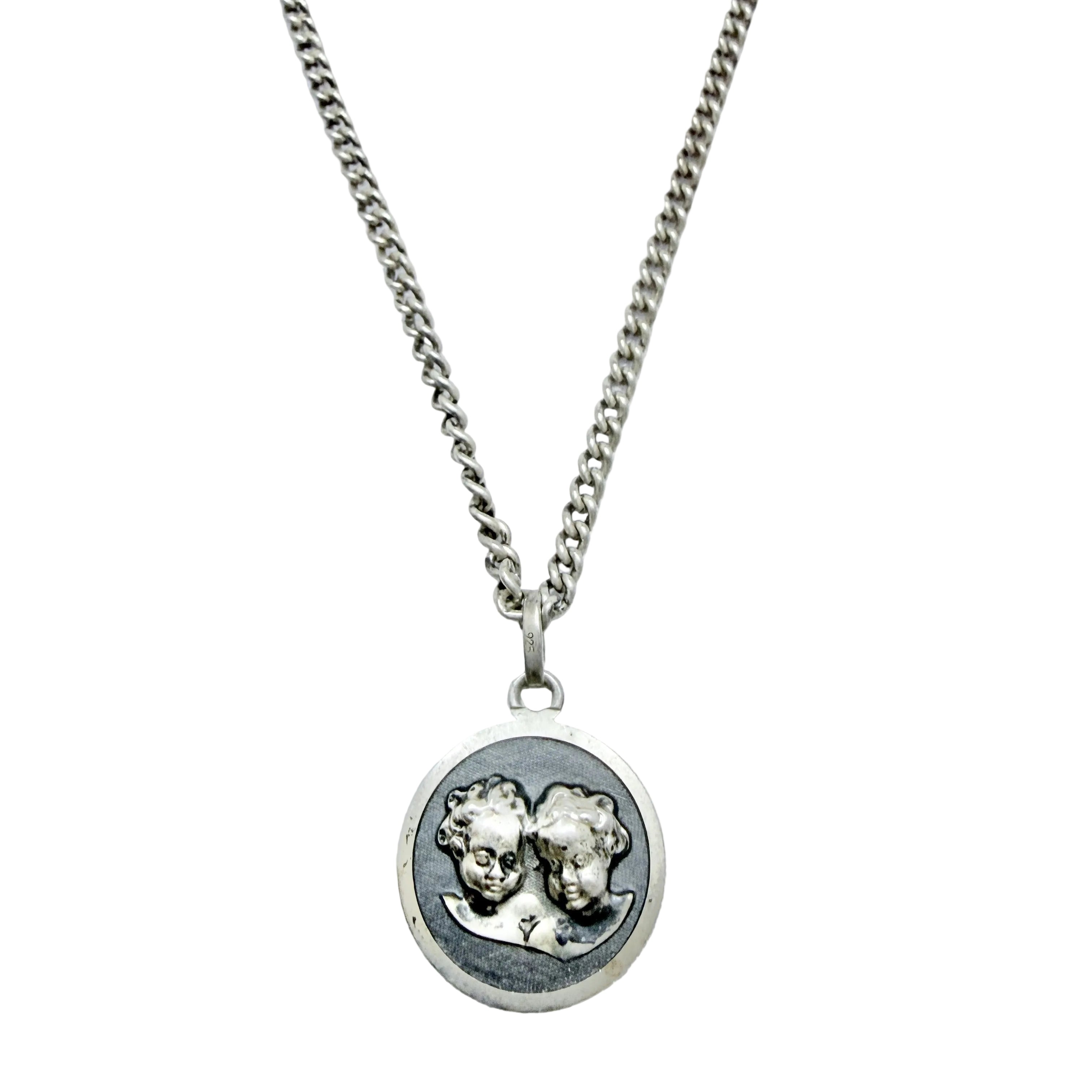 Vintage Solid Silver Zodiac Gemini Pendant Necklace. – T Niklasson