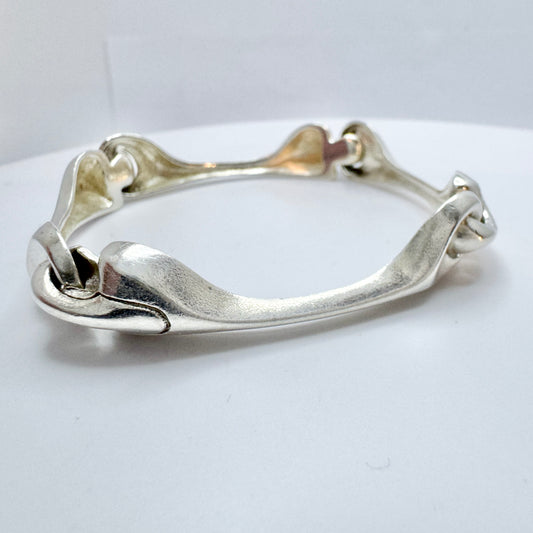 Björn Weckström for Lapponia, Finland 1980. Vintage Sterling Silver Bracelet. Armilla