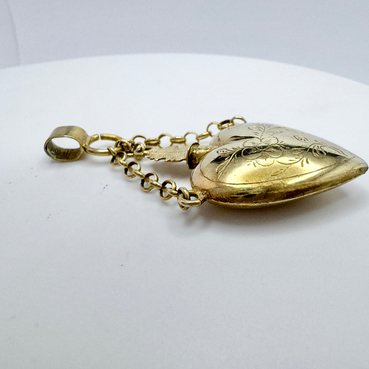 Hans Georg Tillström, Sweden 1834-44. Antique Silver Sacred Flaming Heart Pendant