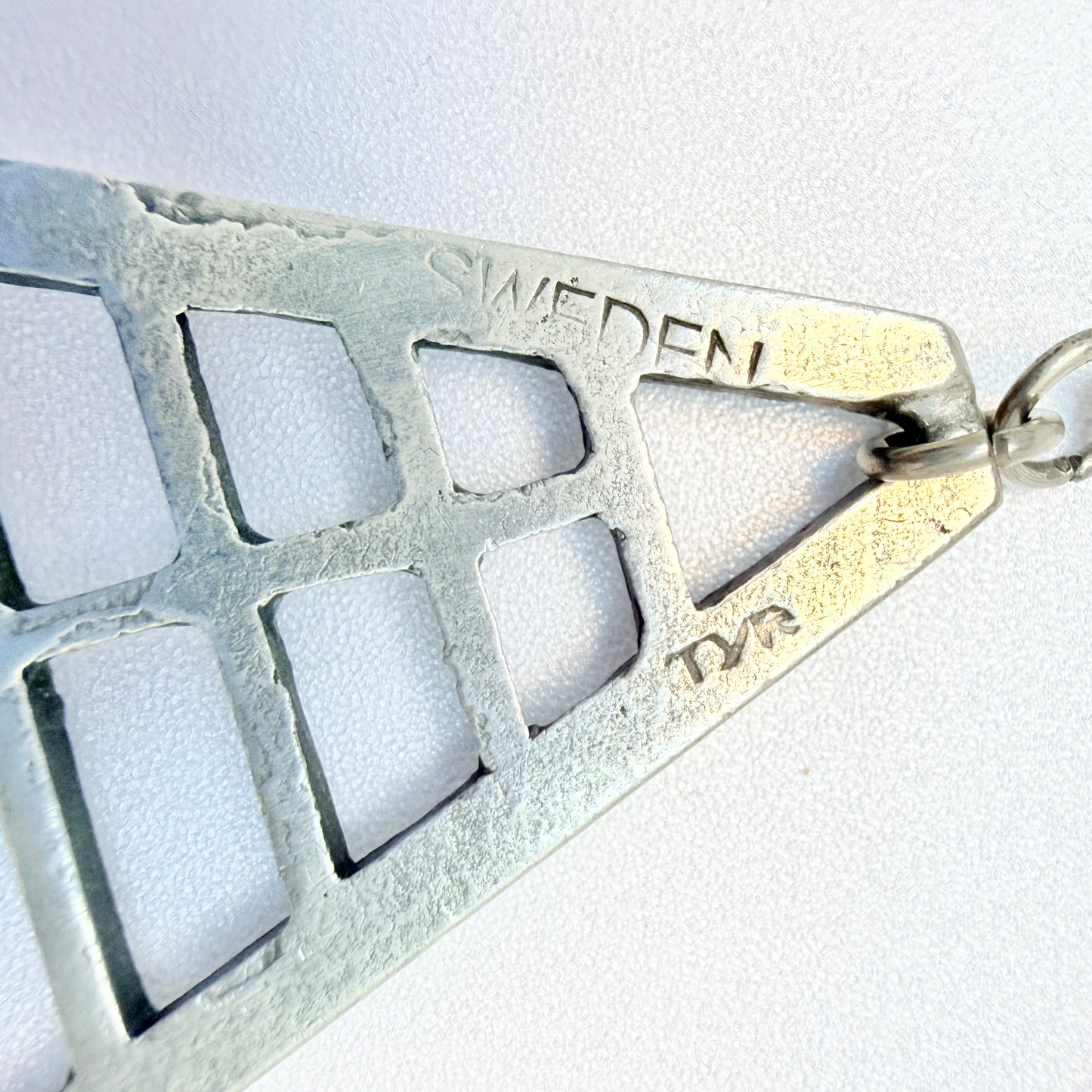 TYR, Sweden 1970s. Large Vintage Pewter Pendant Necklace.
