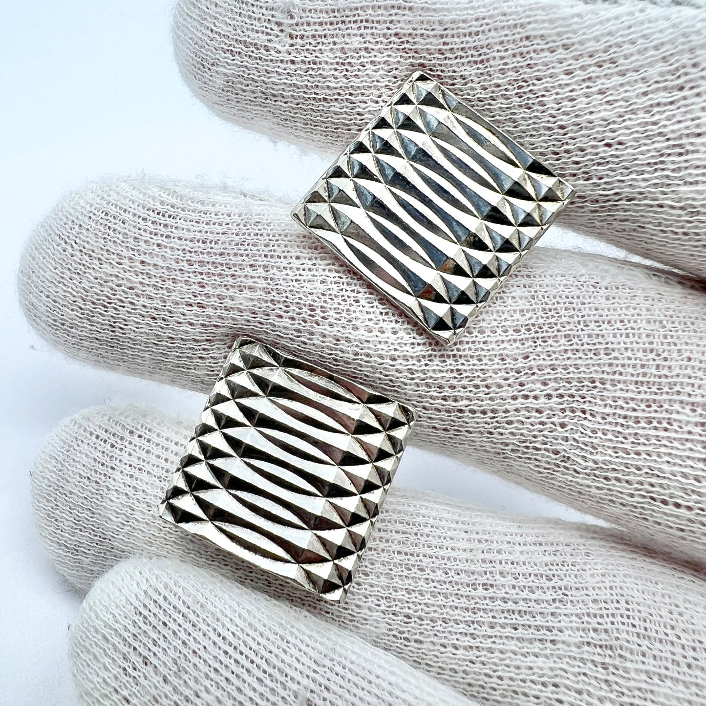 Warmet, Poland Vintage c 1970s Solid Silver Cufflinks.