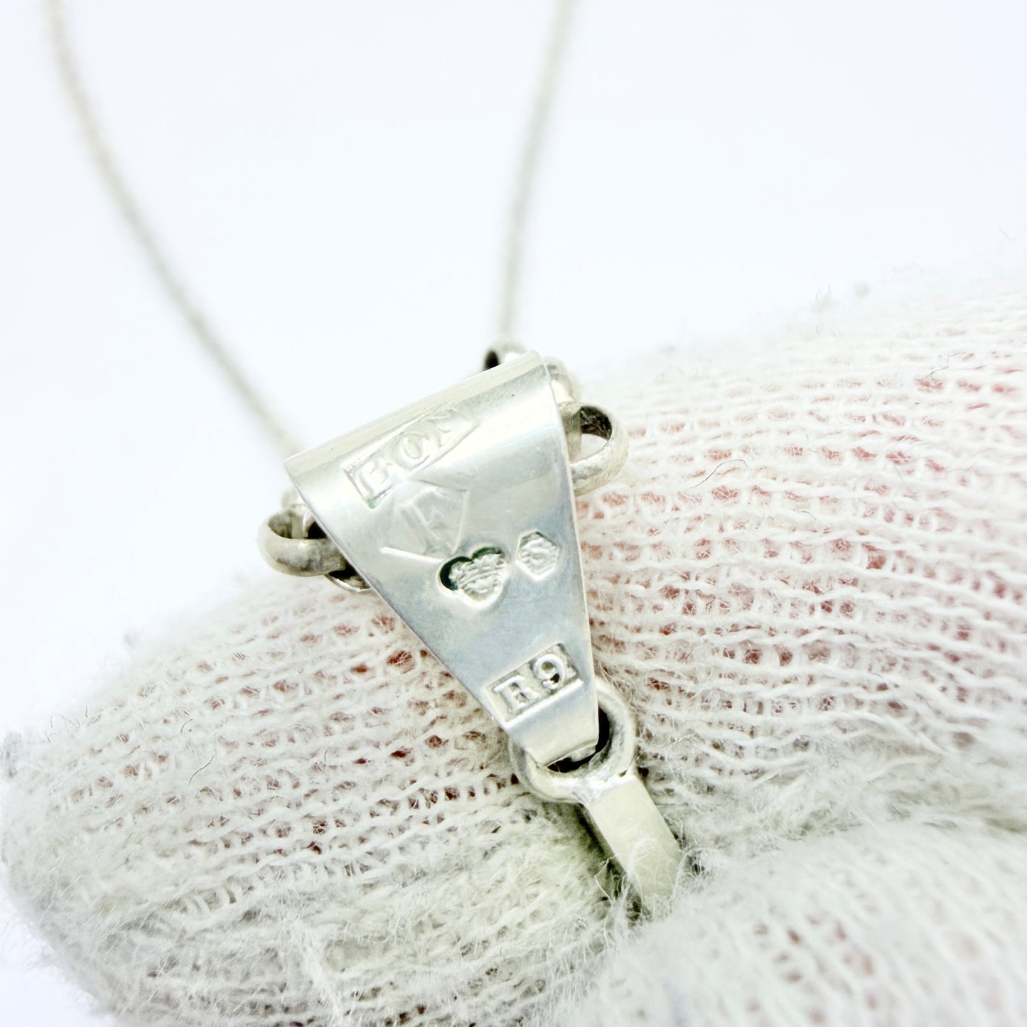 O Nordström, Sweden year 1967. Vintage Solid Silver Bergslagen-stone Pendant Necklace.