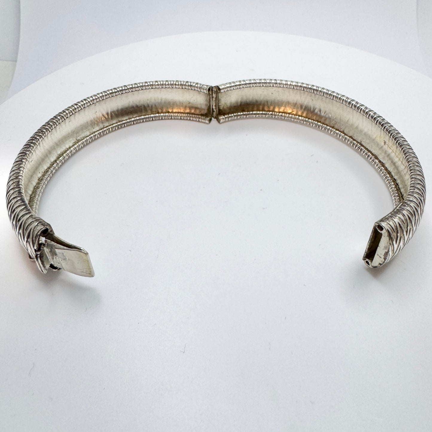 Friedrich Speidel, Germany ca 1950s. Solid Silver Hinged Bangle Bracelet.