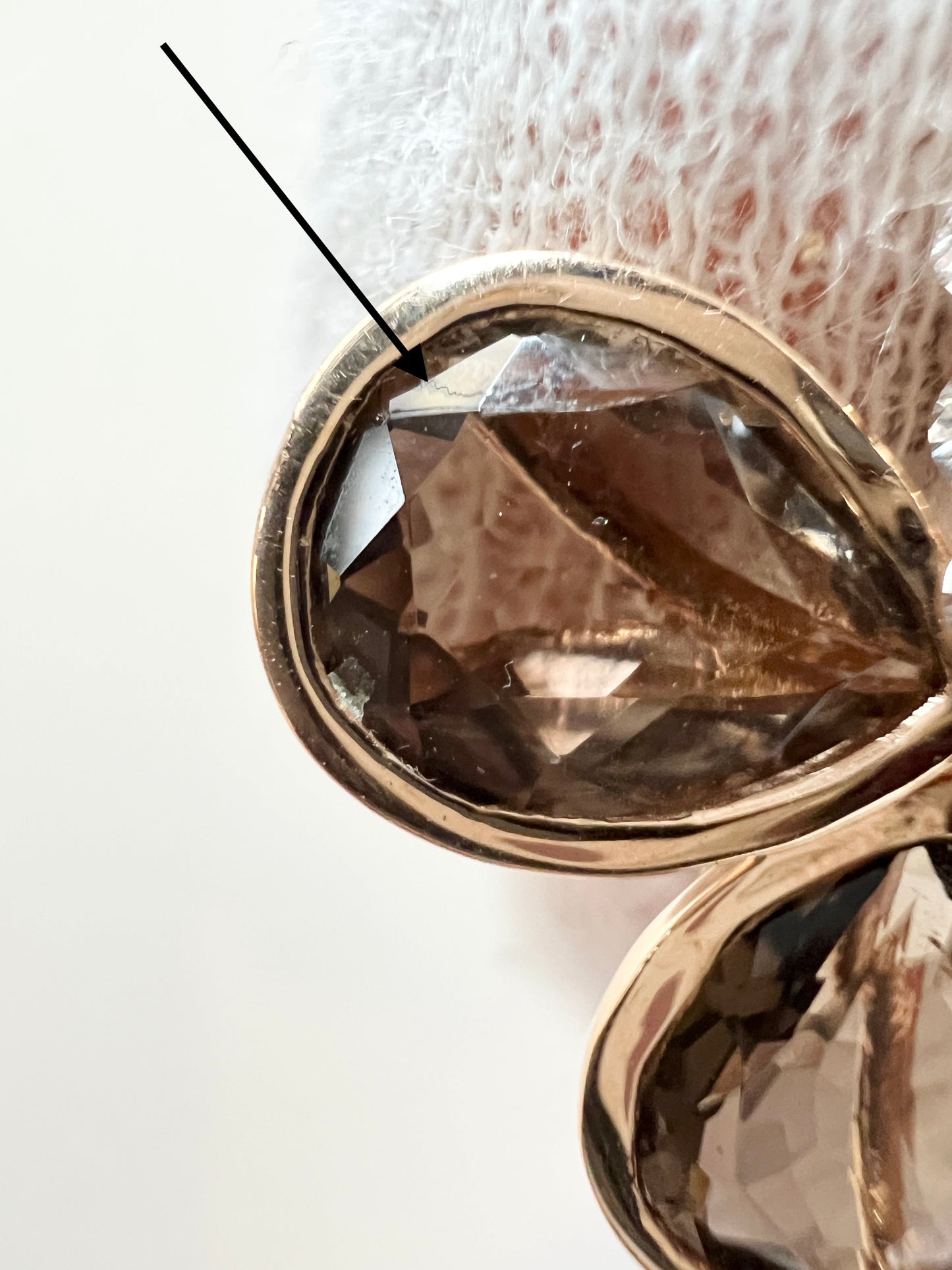 Vintage 18k Gold Diamond Smoky Quartz Butterfly Earrings.