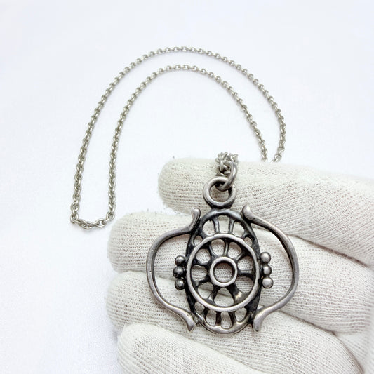 Juhani Vuorisalmi, Finland 1970s. Vintage Pewter Pendant Necklace.