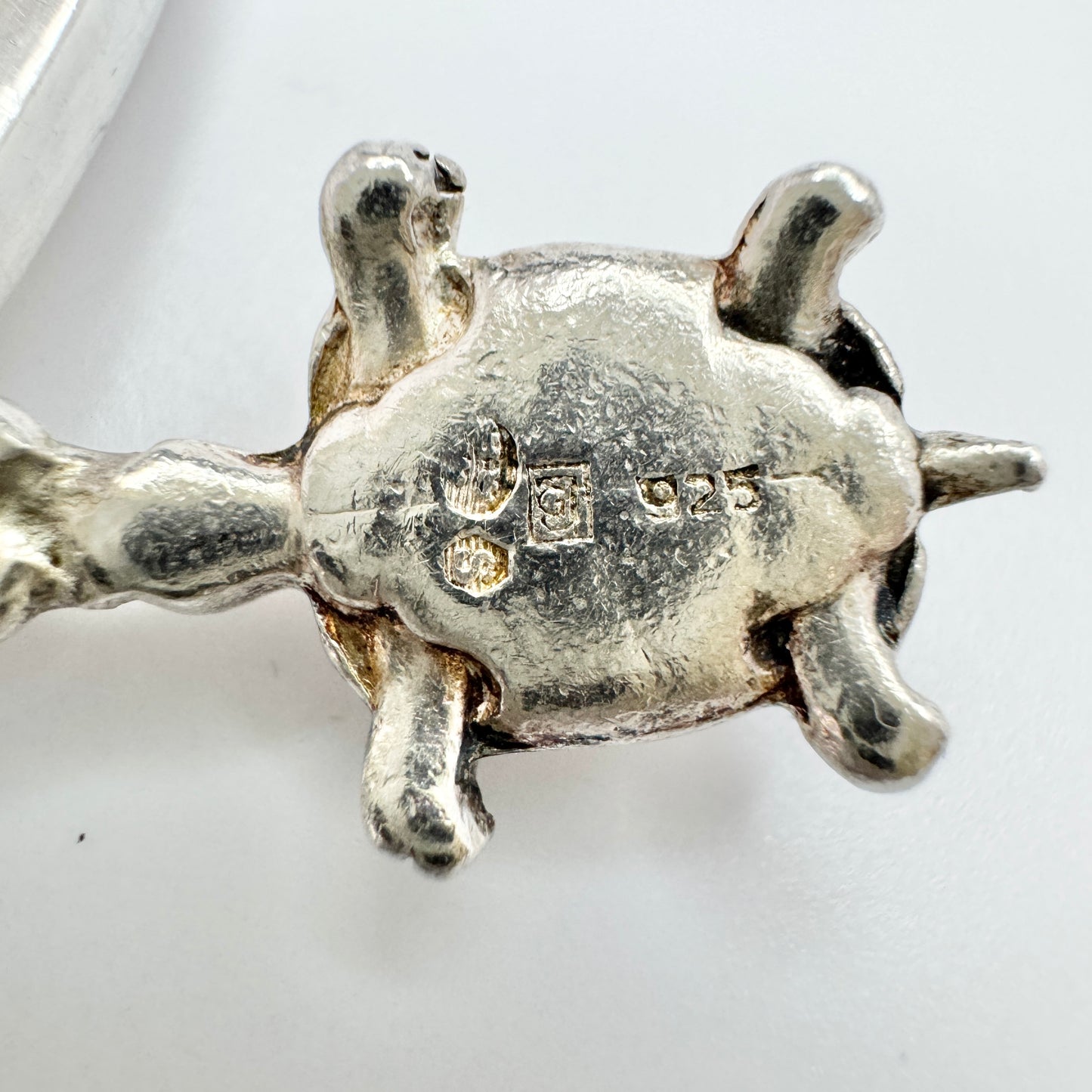 Lundqvist Brothers, Sweden / Georg Jensen, Denmark. Vintage 1960s Sterling Silver Bangle Turtle Charm.