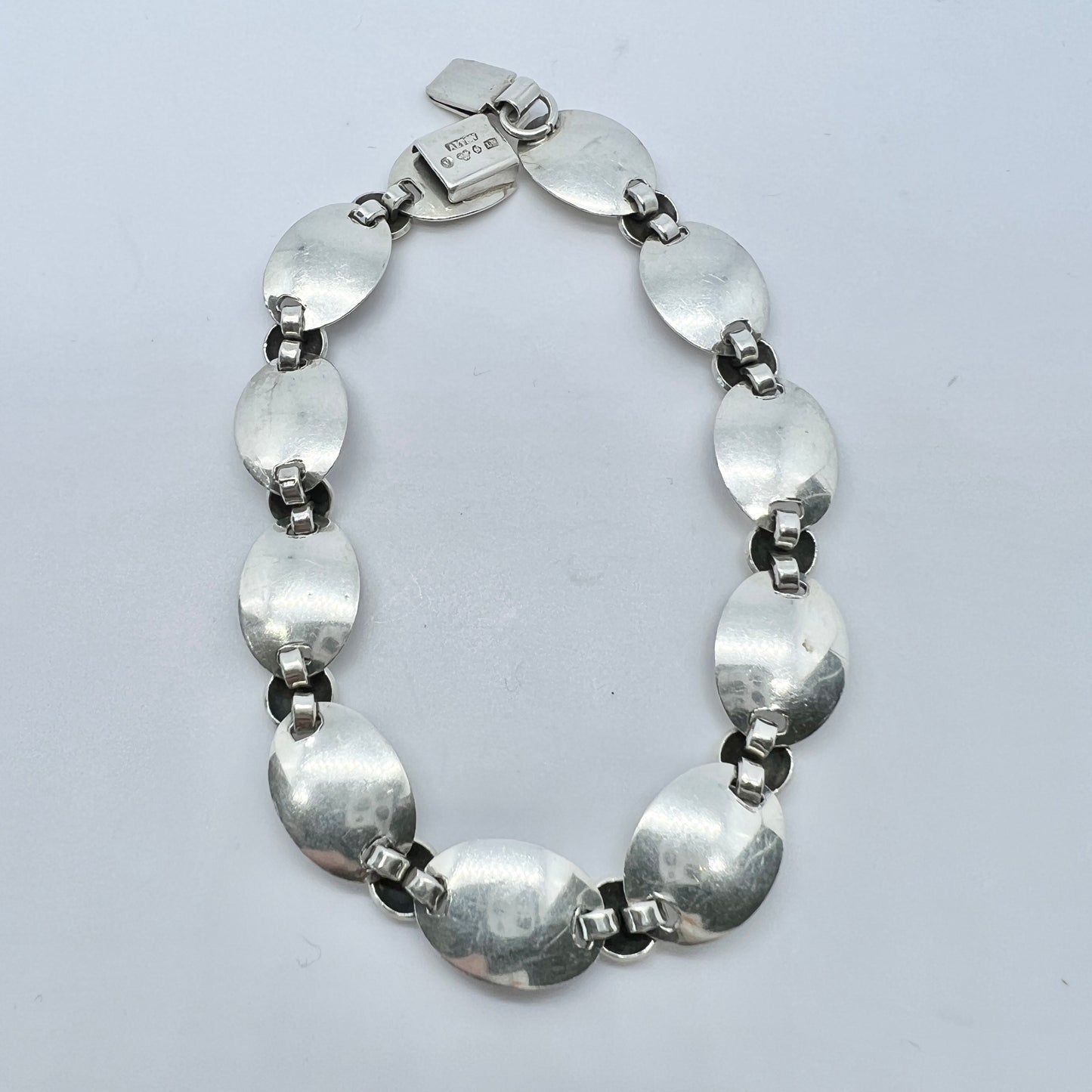 Alton, Sweden year 1960, Sterling Silver Purple Paste Bracelet.