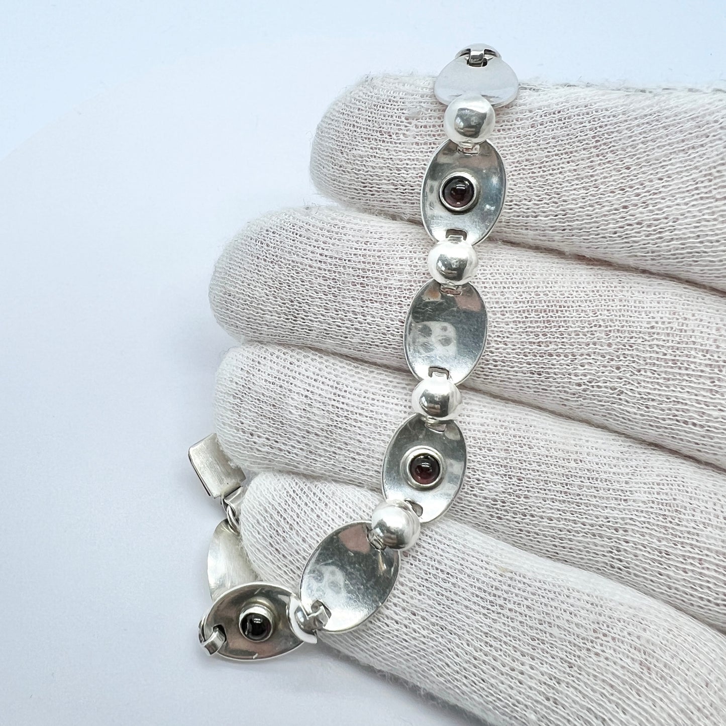 Alton, Sweden year 1960, Sterling Silver Purple Paste Bracelet.