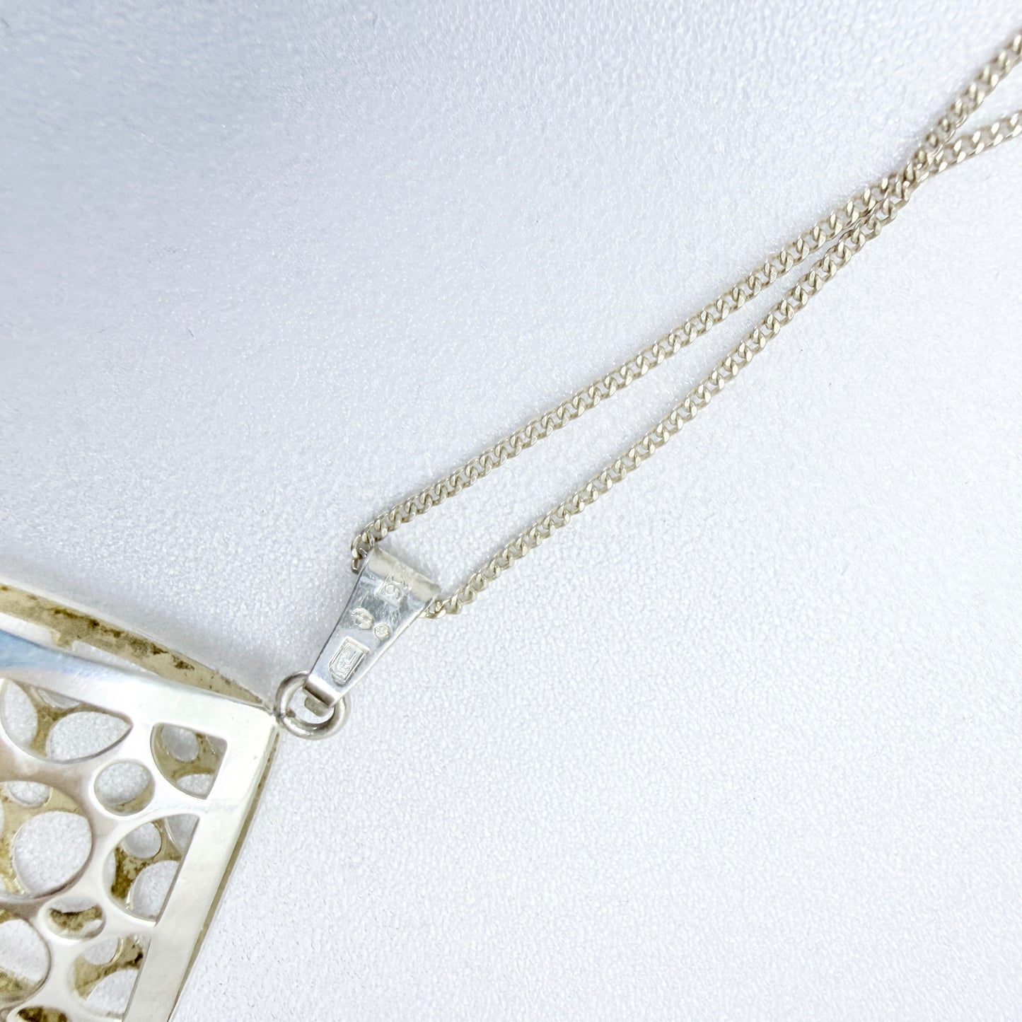 Salovaara Finland. Vintage Sterling Silver Pendant + Chain.