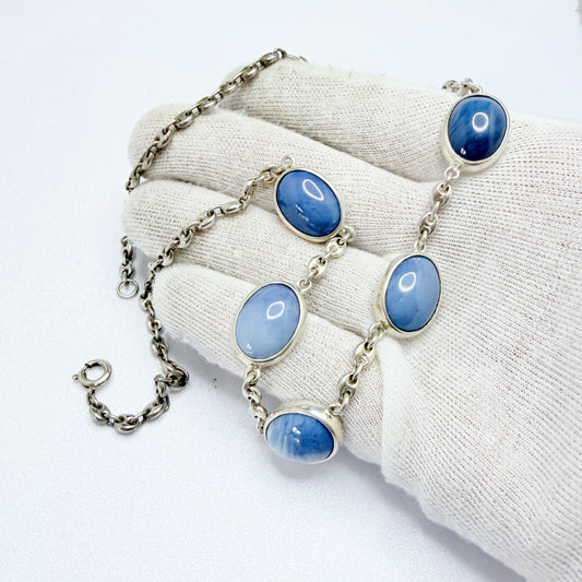 O Nordstöm, Sweden 1983. Vintage Sterling Silver Bergslagen-stone Necklace.