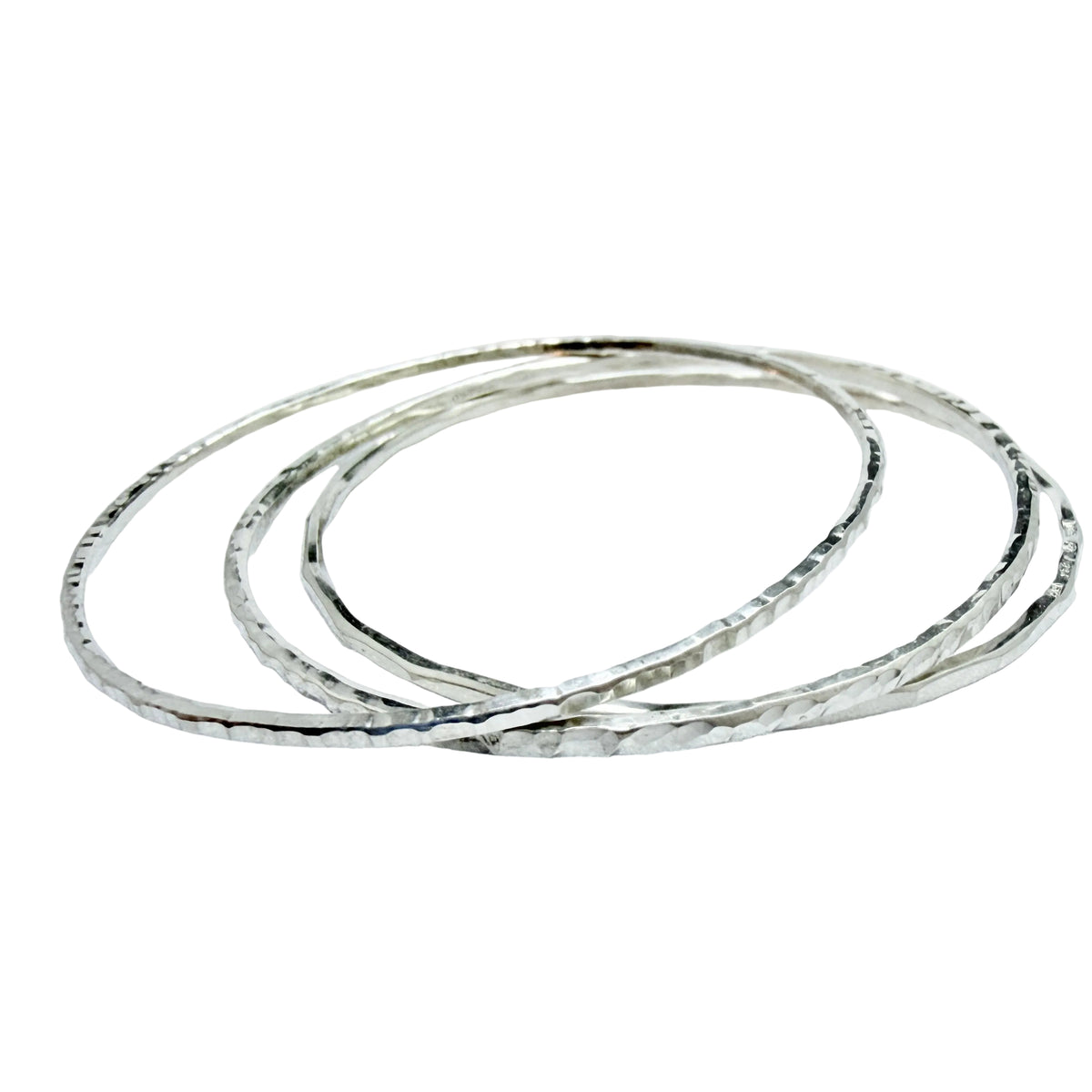 Jan Eve Stengård, Sweden 1988. Vintage Sterling Bangle Stack.