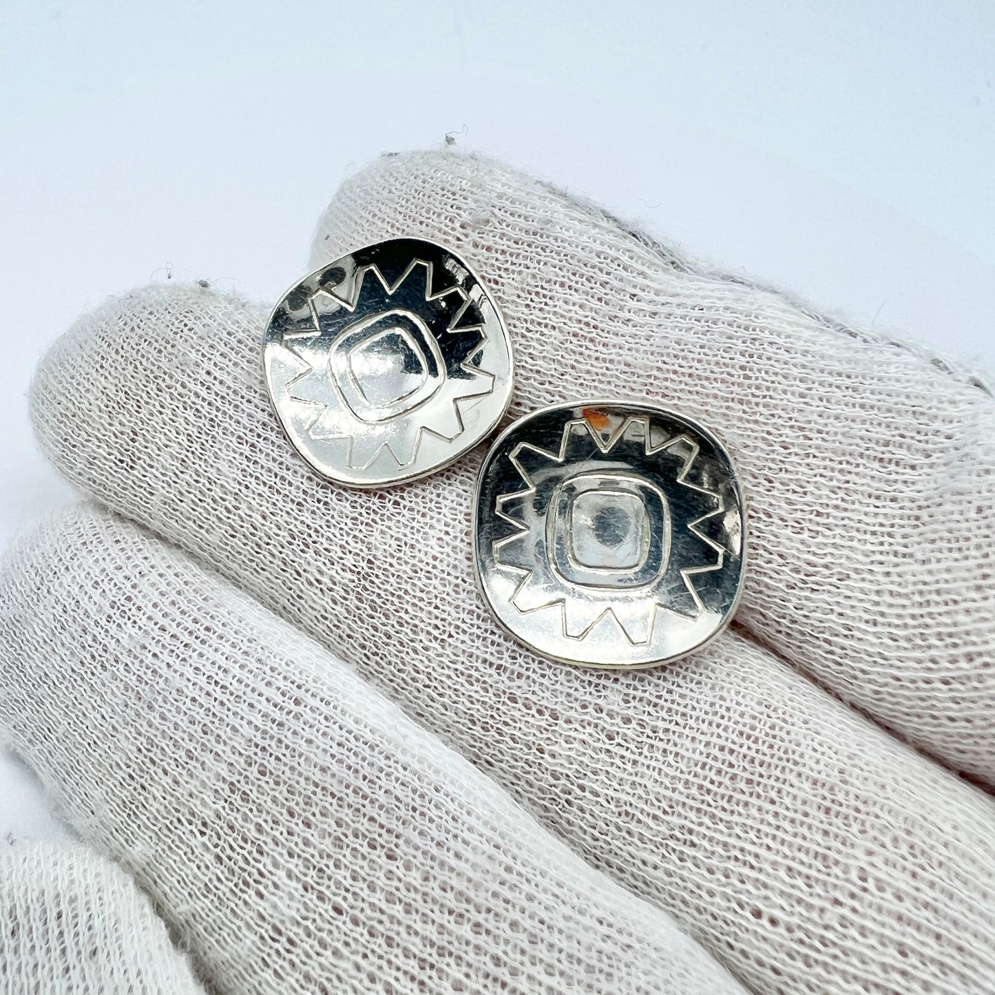 Atelier Borgila, Sweden 1959 Vintage Sterling Silver Earrings.
