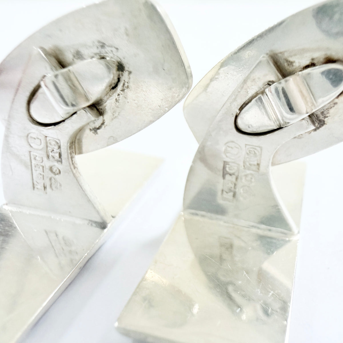 Ceson, Sweden 1969. Large Vintage Solid Silver Cufflinks.