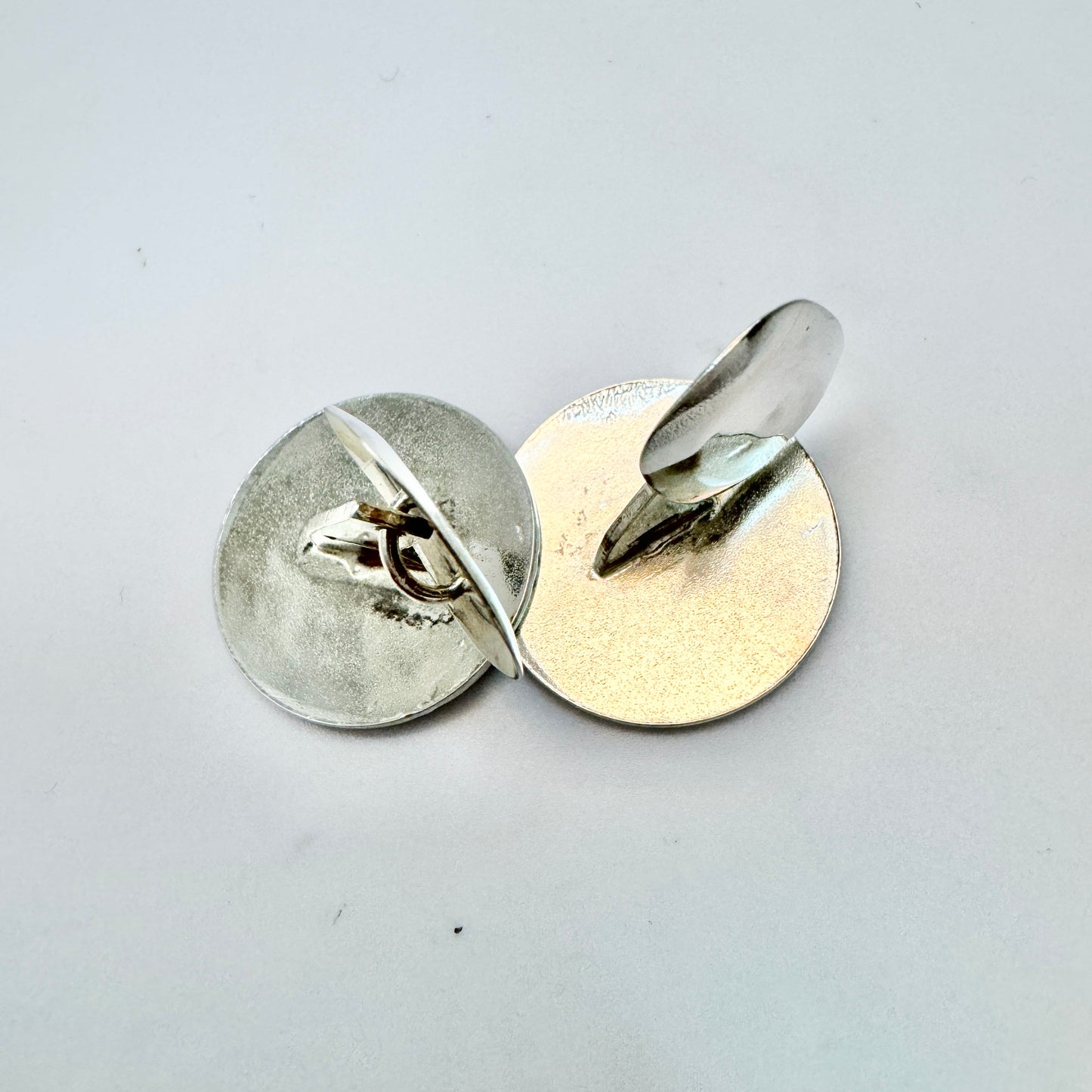 Reino M Valkeinen Finland 1962-76 Vintage Solid Silver Poseidon / Neptune Cufflinks.