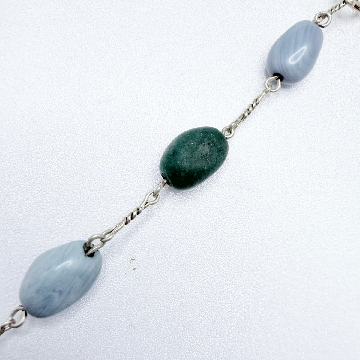 Sweden 1970-80s. Vintage Solid SIlver Bergslagen-stone Bracelet.