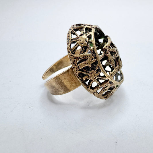 Pentti Sarpaneva, Finland. Vintage 1970s Bronze Ring. Design Pitsi