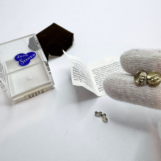 Theresia Hvorslev for MEMA, Sweden 1979. Vintage Sterling Silver Earrings. Signed.