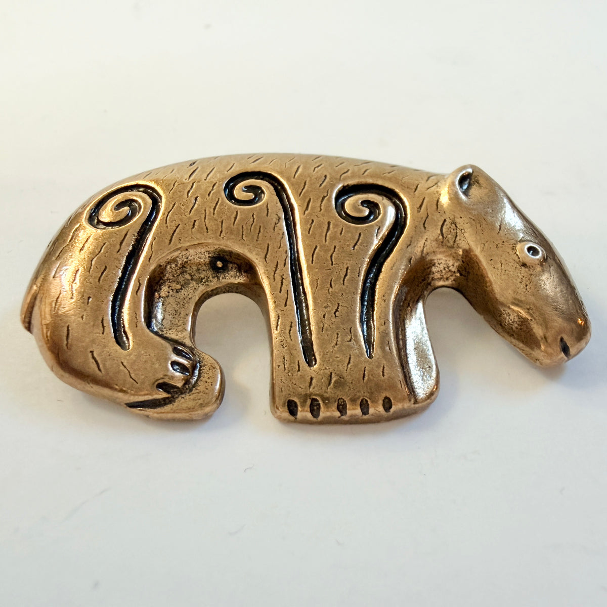 Kalevala Koru, Finland. Vintage Bronze Bear Brooch.