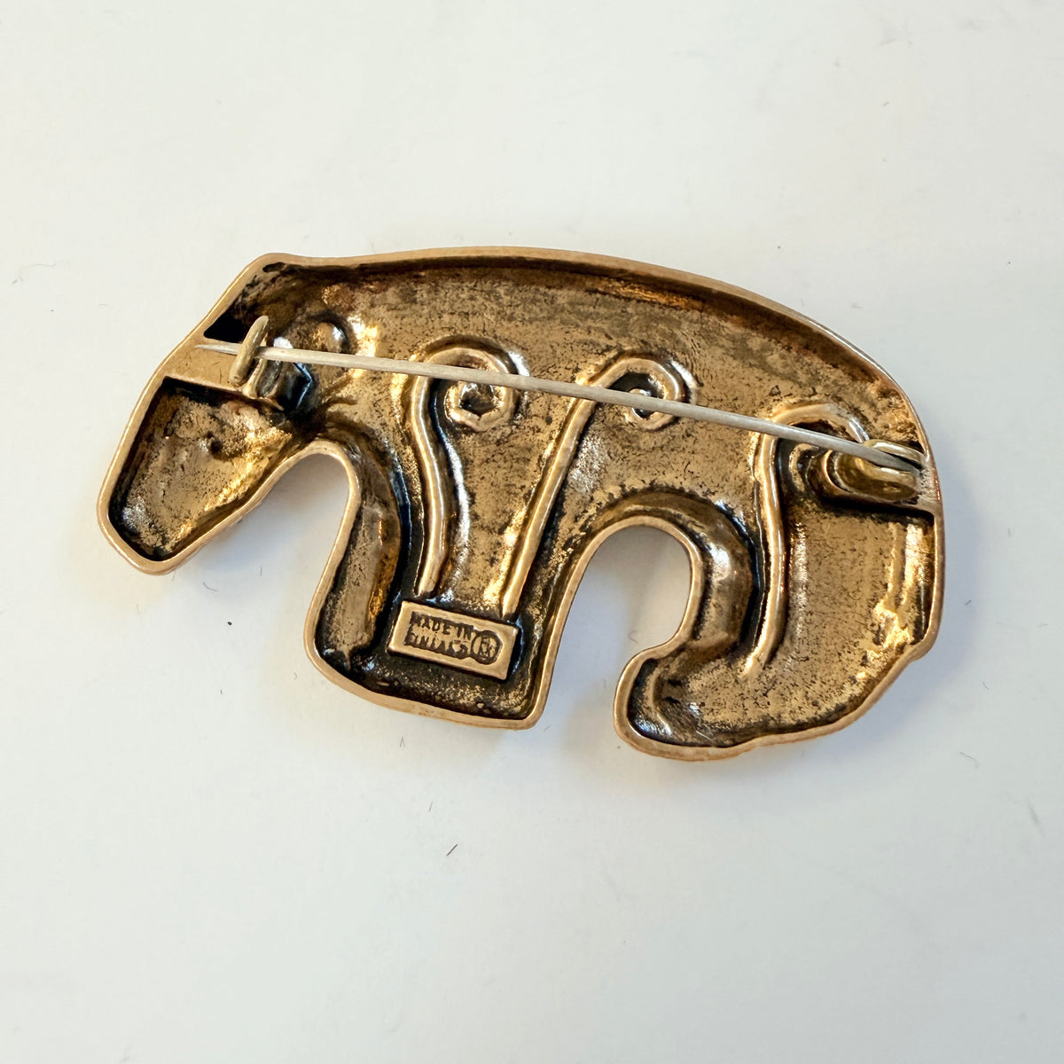 Kalevala Koru, Finland. Vintage Bronze Bear Brooch.