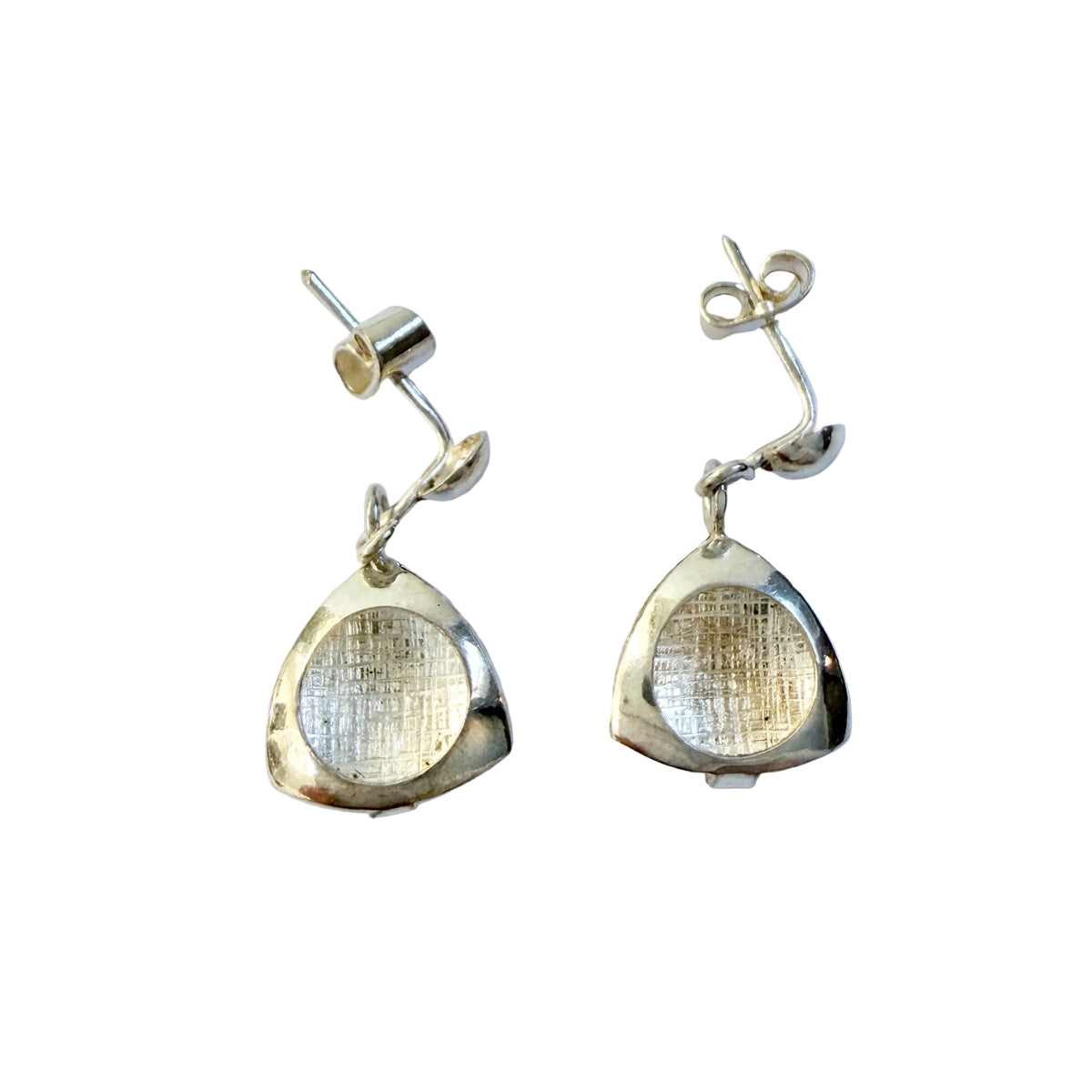 Einari Ailio, Finland ca 1980. Vintage Solid Silver Earrings.
