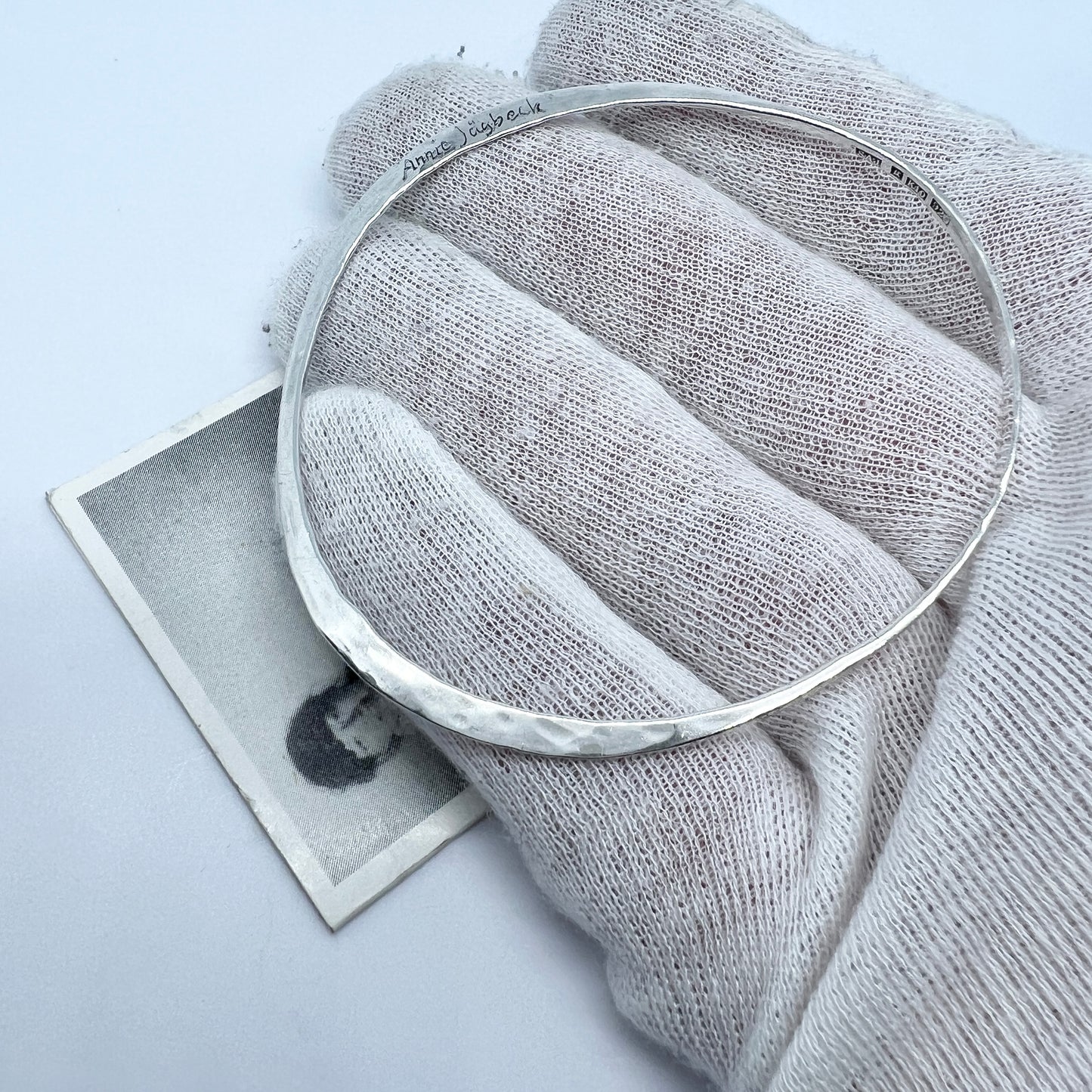 Annie Jägbeck, Sweden 1984. Vintage Sterling Silver Bangle. Signed.