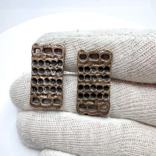 Pentti Sarpaneva, Finland 1970s. Large Vintage Bronze Cufflinks