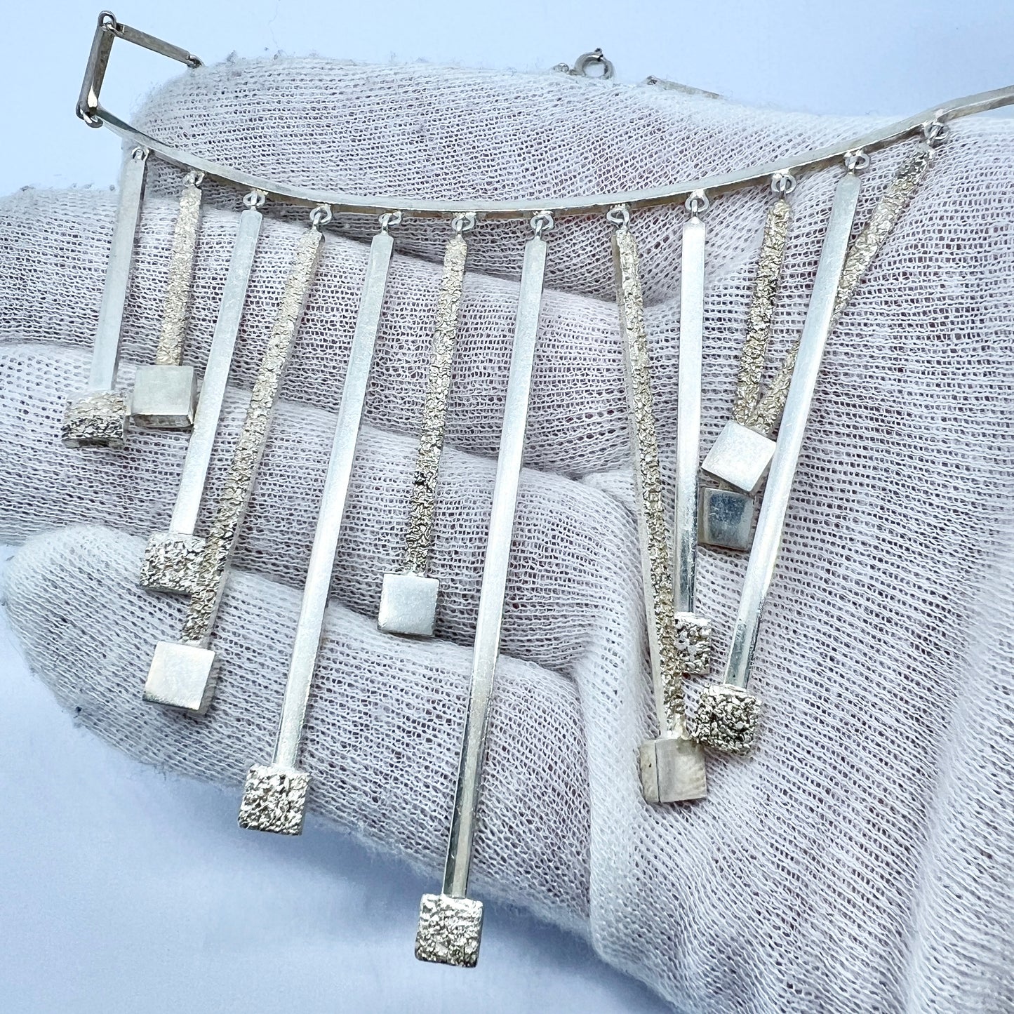 アルトン、スウェーデン、1969年。ヴィンテージ モダニスト スターリング シルバー ネックレス。