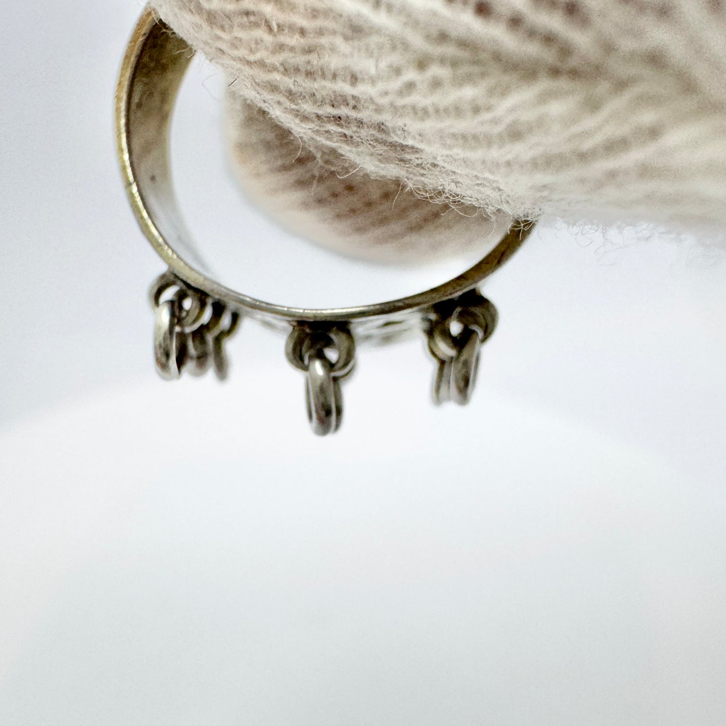 Sweden. Antique Sami Laplander Silver Wedding Band Ring