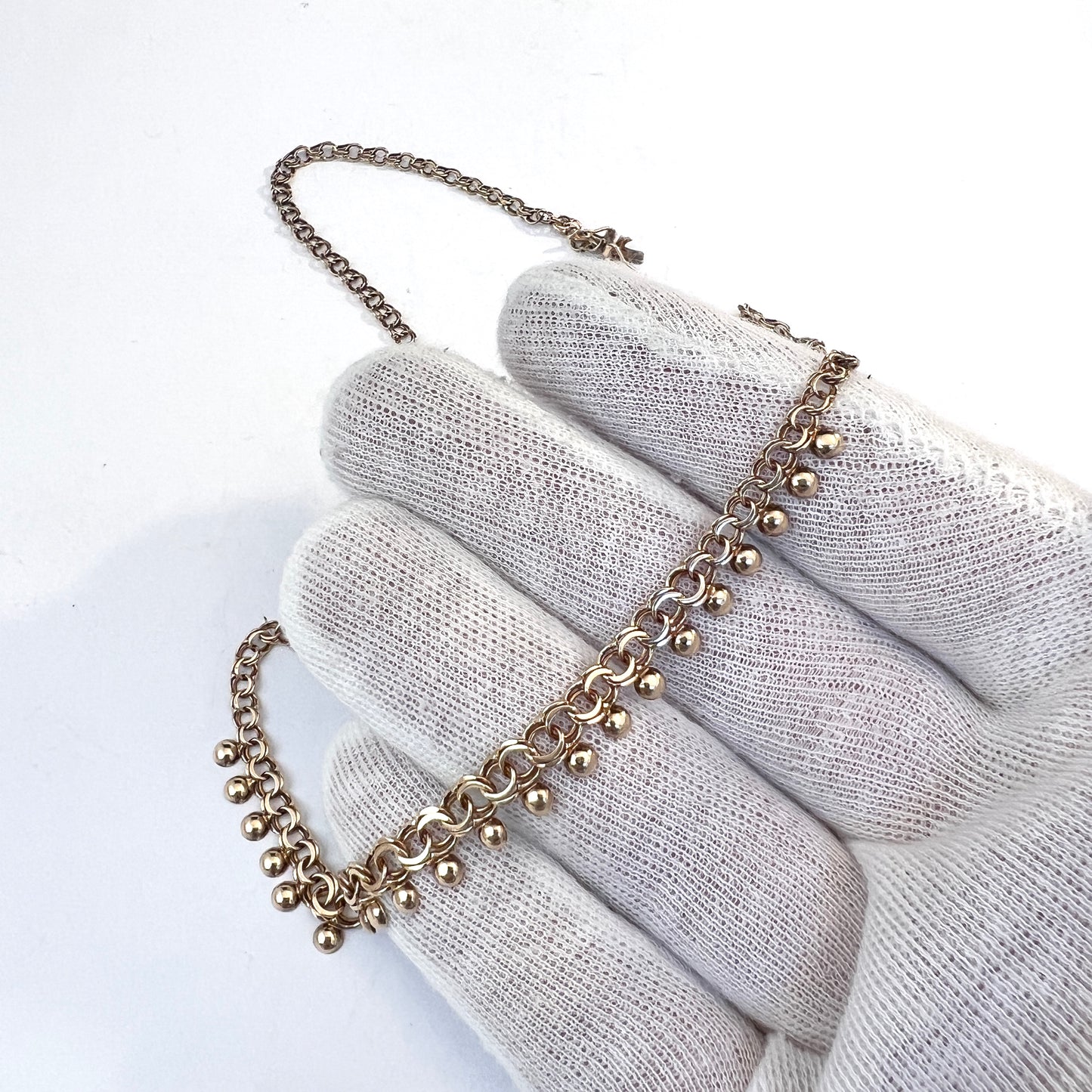 Finland year 1994. Vintage 14k Gold Bismarck Necklace.