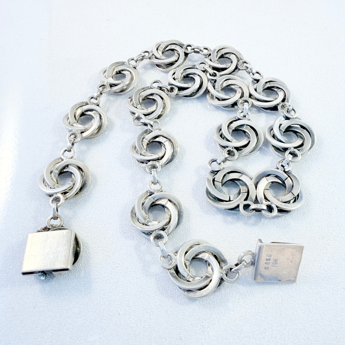 Hermann Ole Jacobsen, Denmark 1947-57. Chunky Vintage Sterling Silver Chain Necklace.