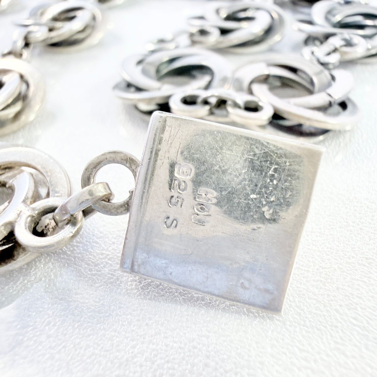 Hermann Ole Jacobsen, Denmark 1947-57. Chunky Vintage Sterling Silver Chain Necklace.