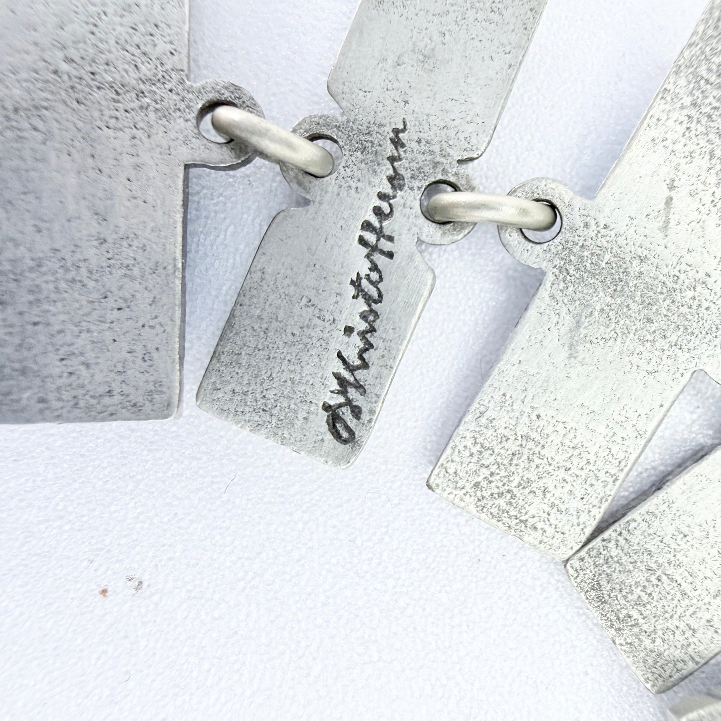 Kristofferson. Bold Vintage 1970s Pewter Blue Resin Bracelet