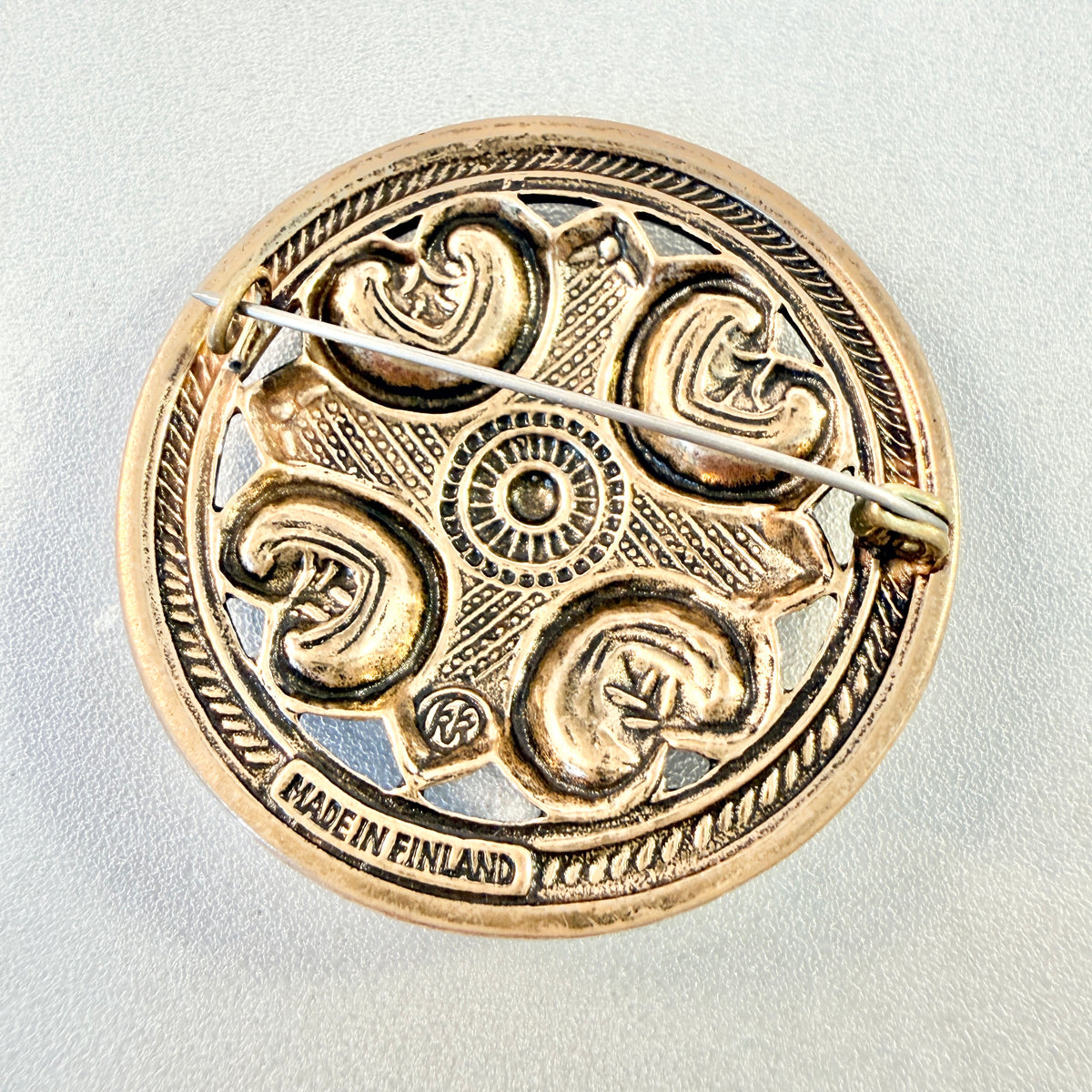 Kalevala Koru, Finland. Vintage Bronze Brooch. Design: Räisälän solik