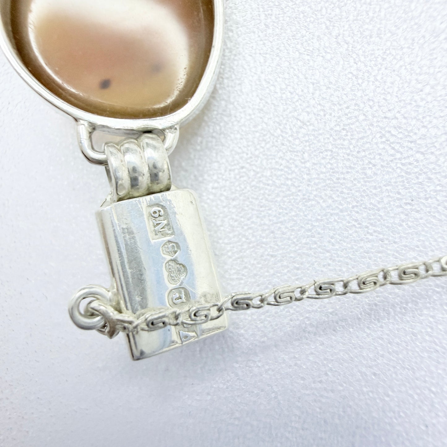 Victor Janson, Sweden 1963. Vintage Solid Silver Banded Agate Bracelet.