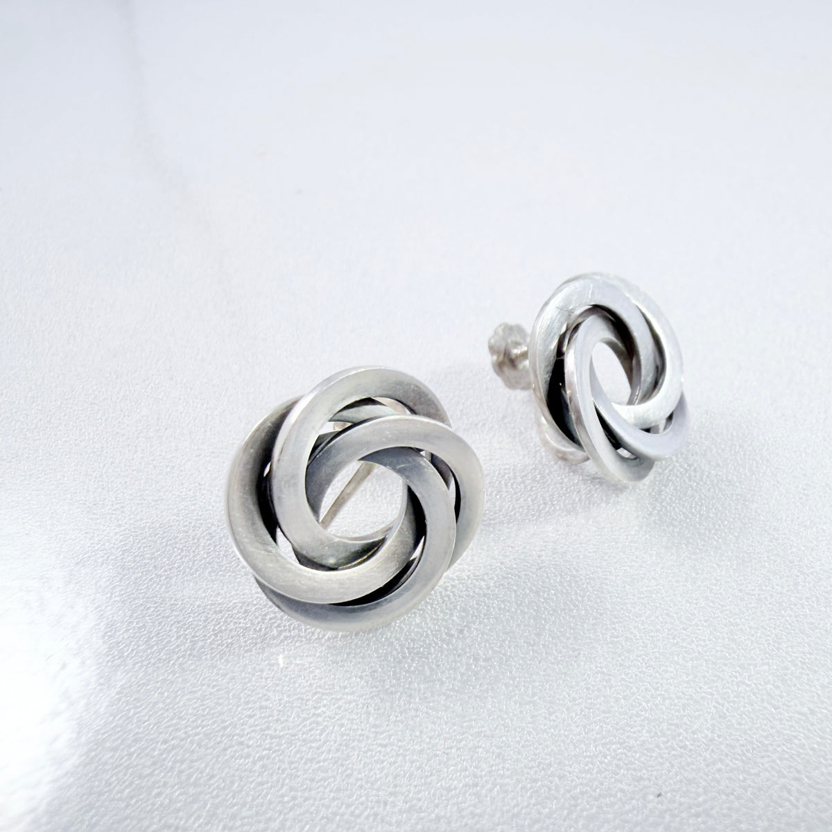 Sweden / Denmark 1950s. Vintage Sterling Silver Earrings.
