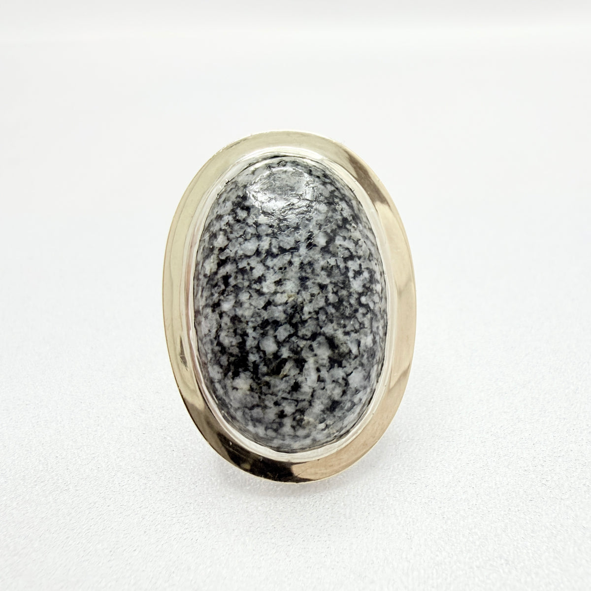 Anders Högberg, Sweden 1973. Bold Vintage Sterling Granite RIng. Signed.