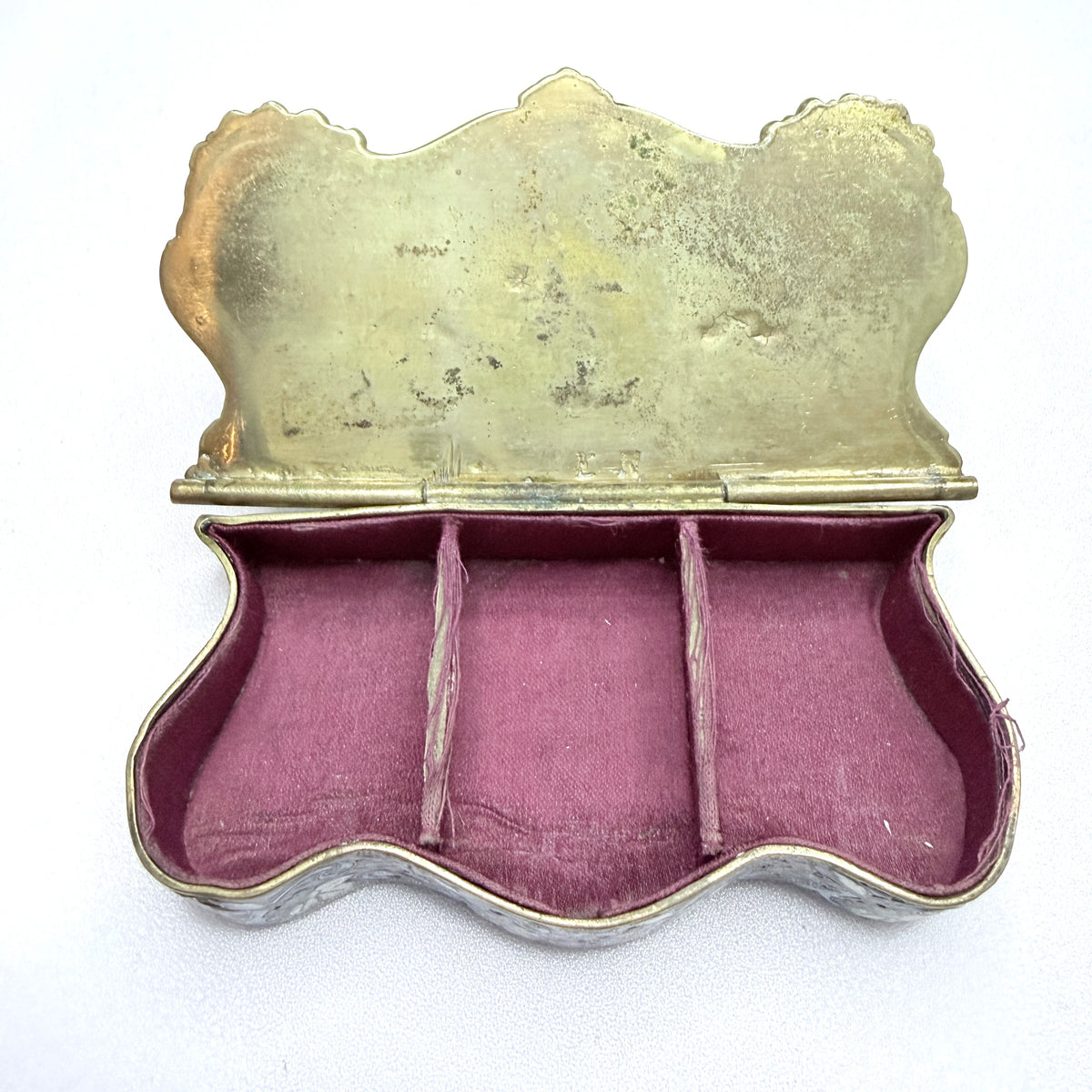 France ca 1890s. Antique Art Nouveau Champlevé Enamel Trinket Jewelry Box.