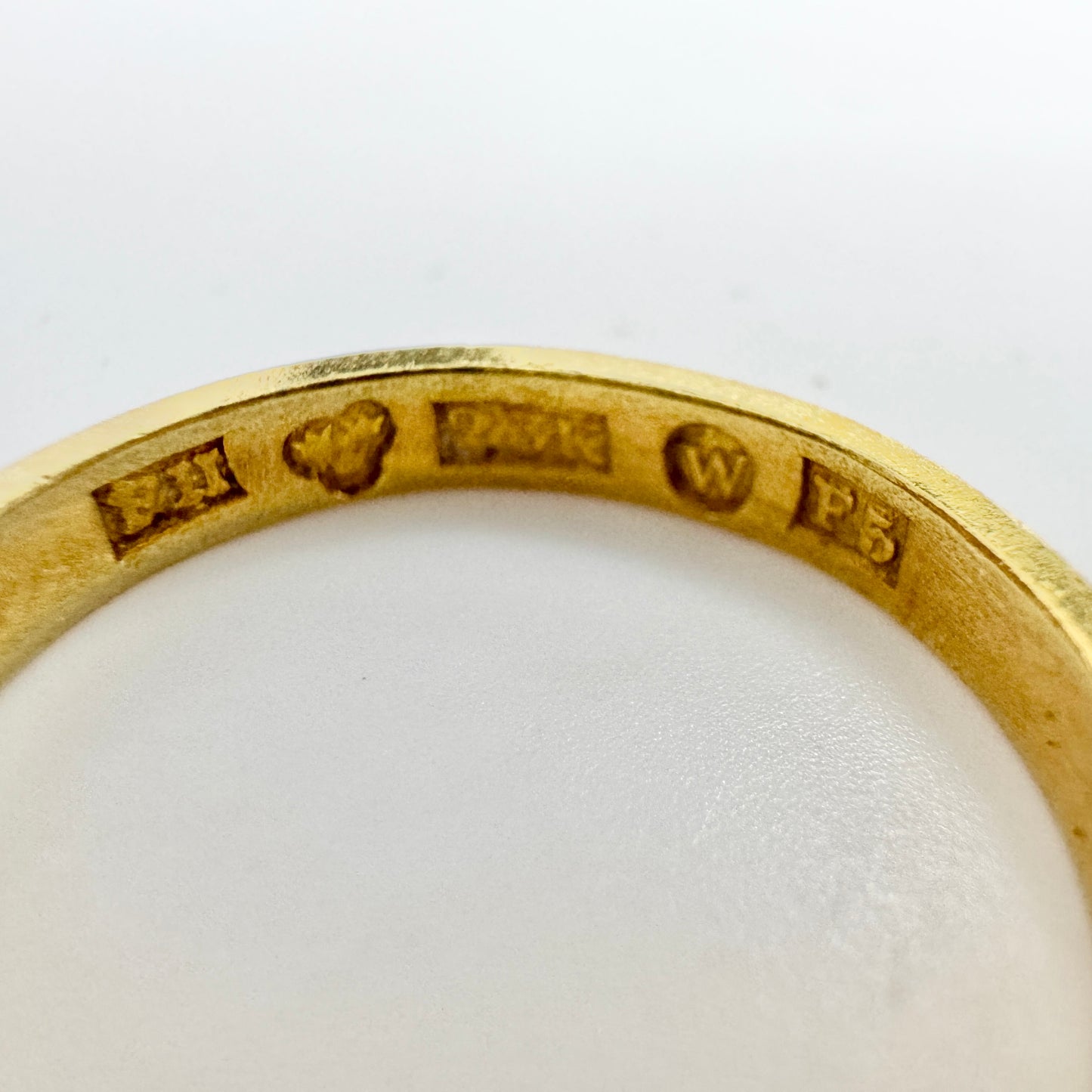 Frans Holm, Sweden year 1860. Antique 23k Gold Memory Ring.