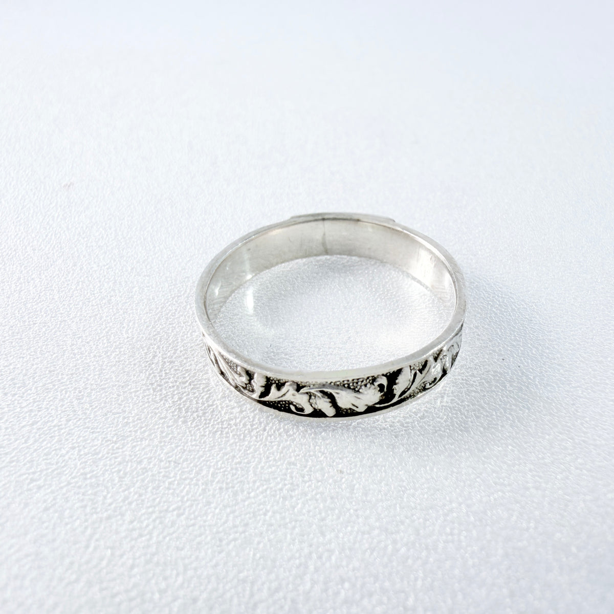 Ekström & Blohm, Sweden 1936. Vintage Unisex Solid Silver Band Monogram Ring with Unengraved Table