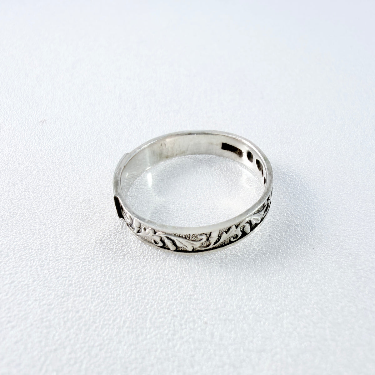 Ekström & Blohm, Sweden 1936. Vintage Unisex Solid Silver Band Monogram Ring with Unengraved Table