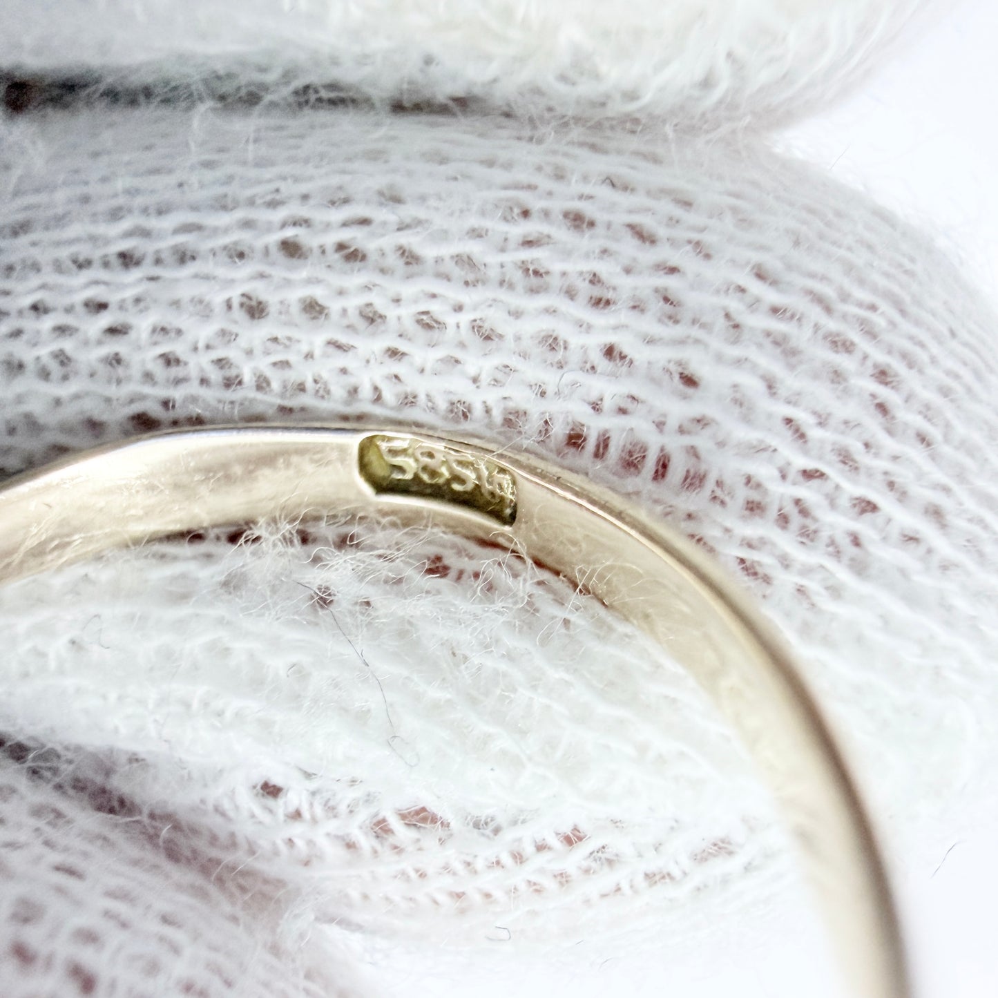 Eastern Europe mid 1900s. Vintage 14k Gold Diamond Sapphire and Pearl Ring.