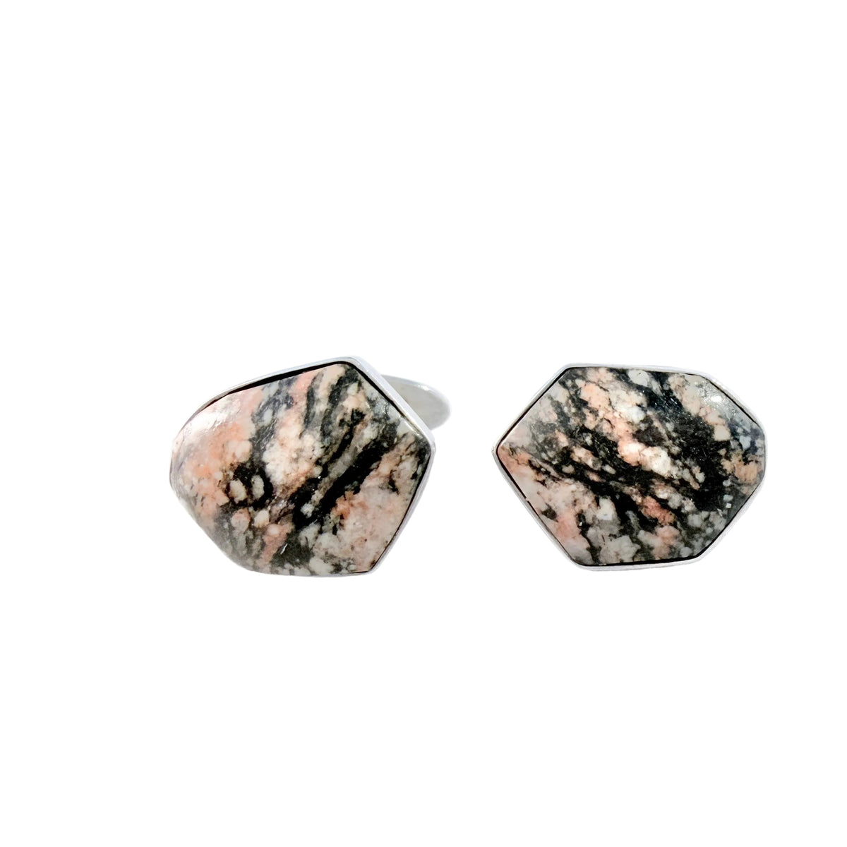 Ceson, Sweden 1961. Vintage Solid Silver Granite Cufflinks.