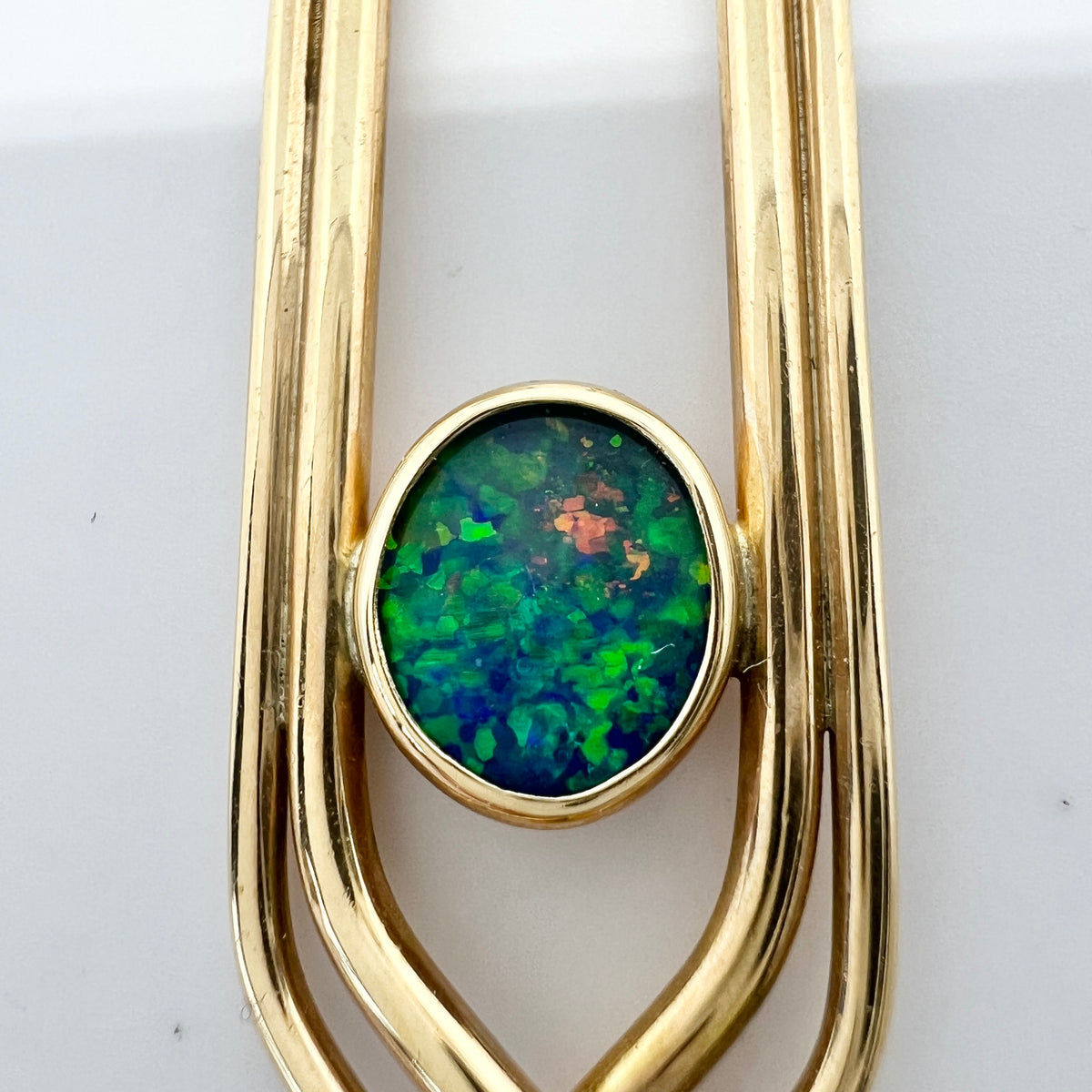 Vintage 14k Gold Opal Brooch Pin.