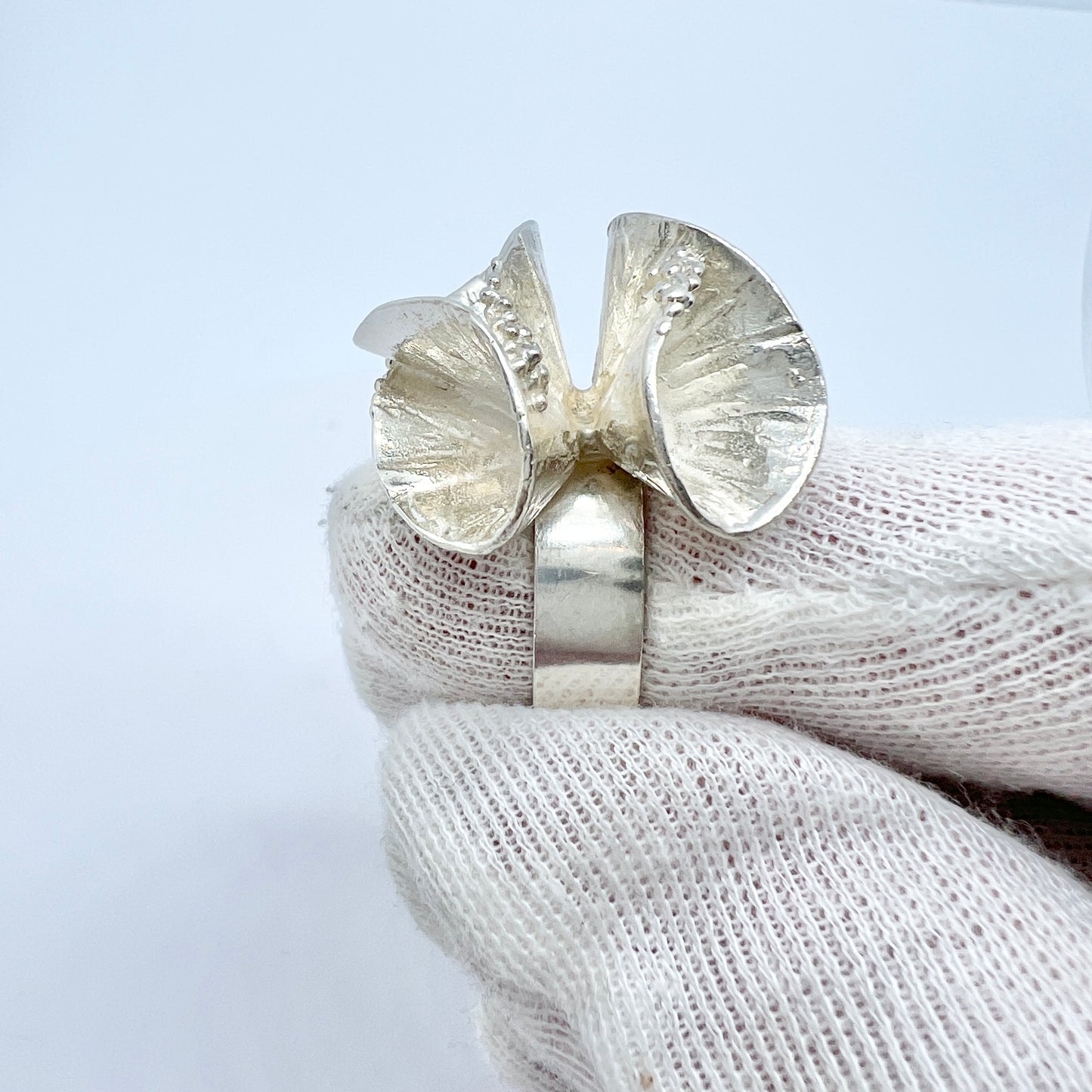 Atelje Stigbert, Sweden 1975. Bold Vintage Sterling Silver Ring.