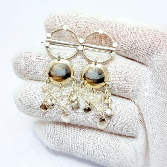 K.S Norway early 1900s Solid Silver Traditional Bunads Brooch.