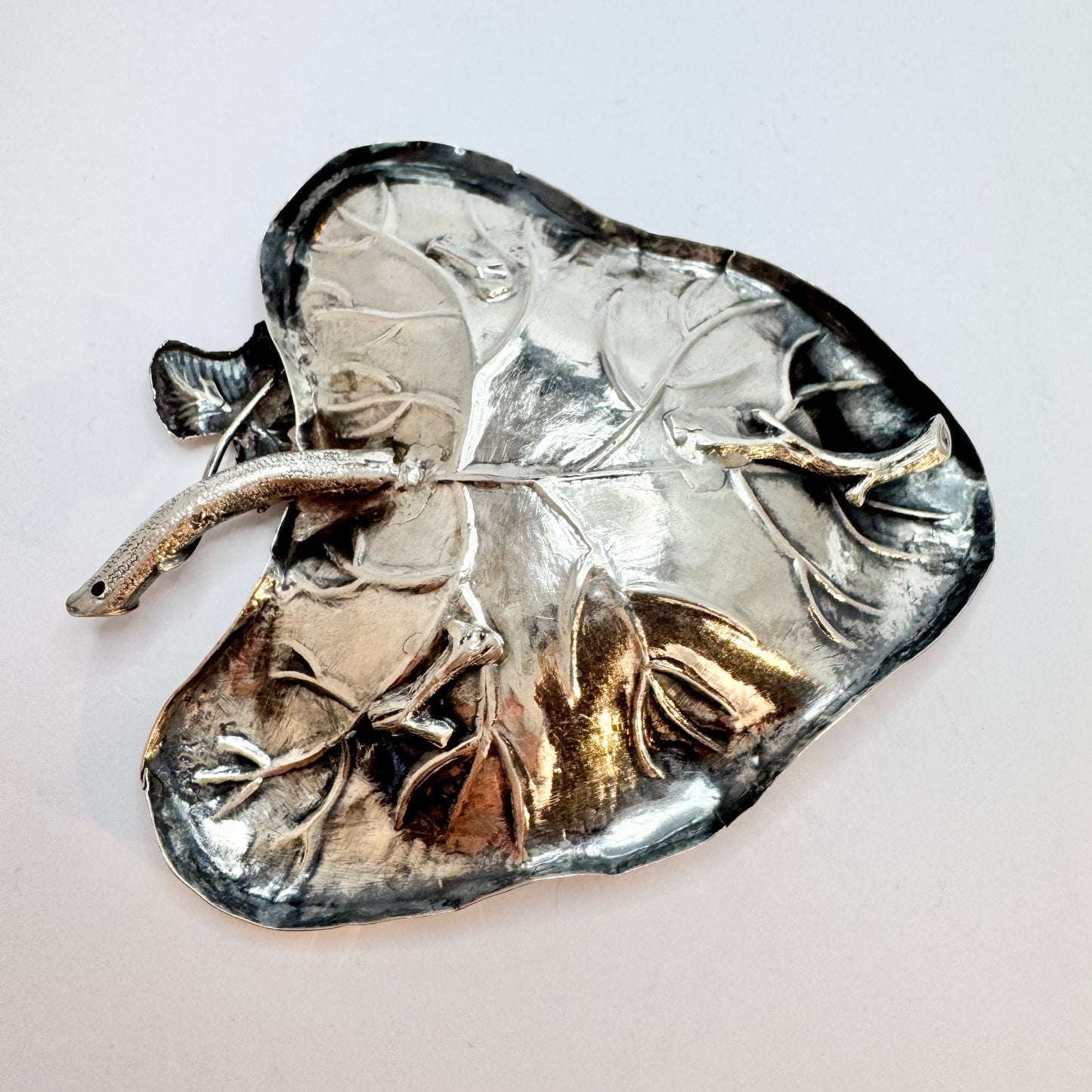 Sweden 1858. Antique Solid Silver Trinket Tray.