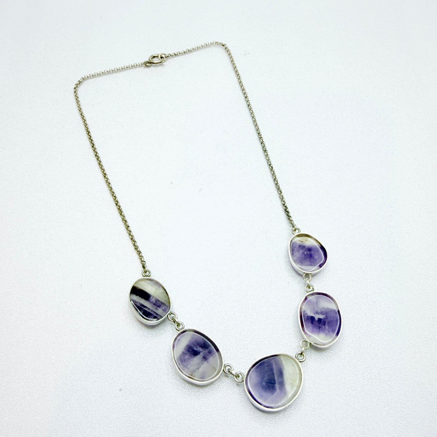 Sweden 1960s. Vintage Solid Silver Amethyst Necklace.