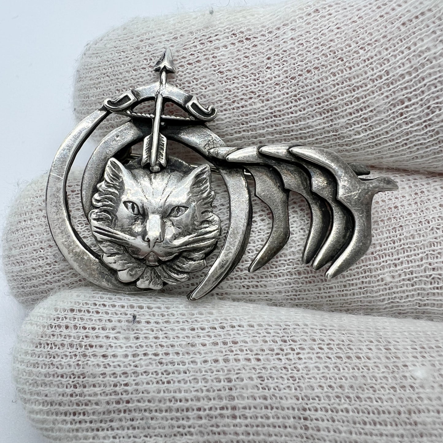 Vintage Sterling Silver Novelty Brooch Pin.