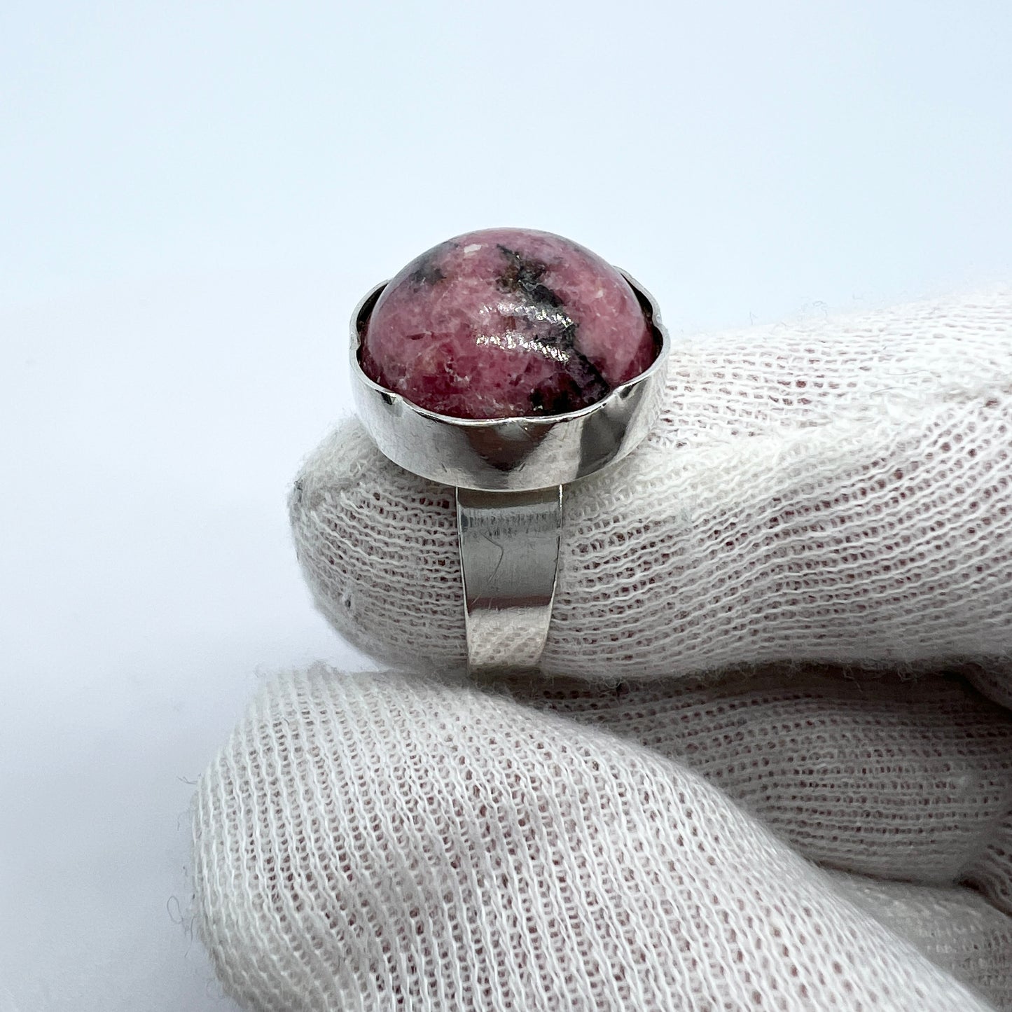 Hedbergs, Sweden 1973. Vintage Sterling Silver Rhodonite Ring.